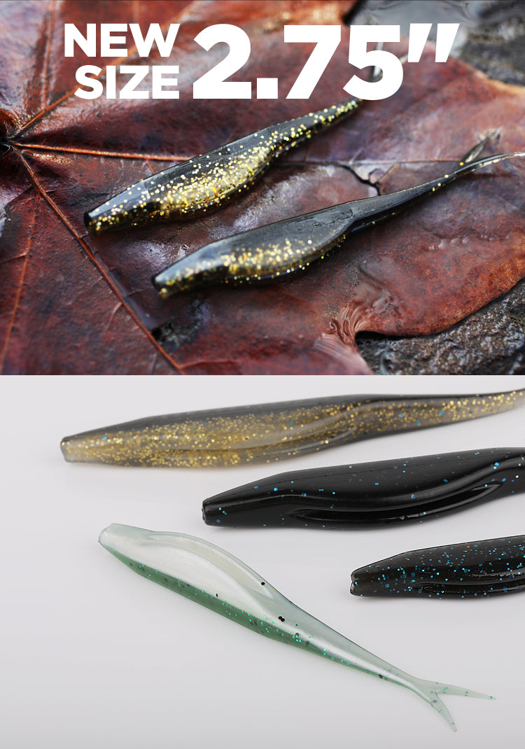 Soft Jerk Bait Fork Tail Flukee Shad, Scented #SB40108B
