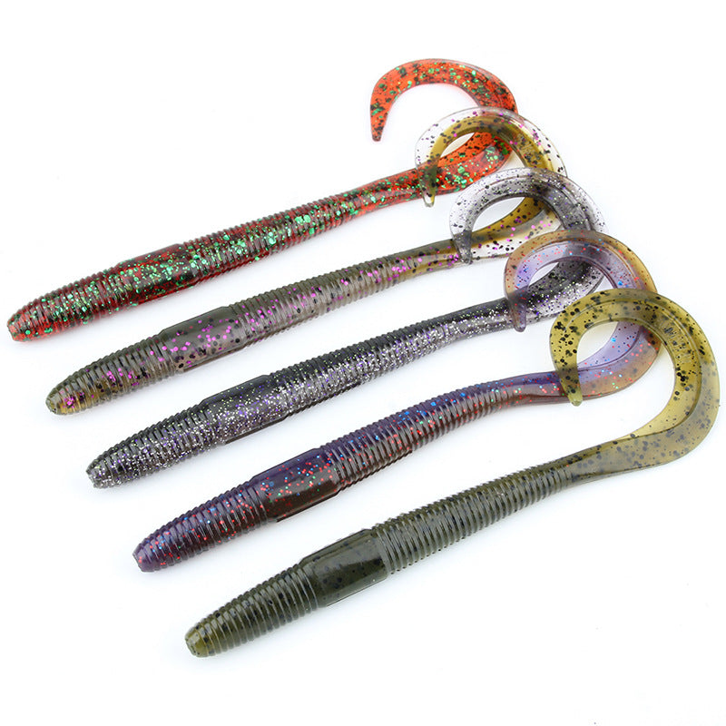 Slim Long-Tailed Worm Soft Bait, 8~10-inch, Multiple-Color, #SB50178B