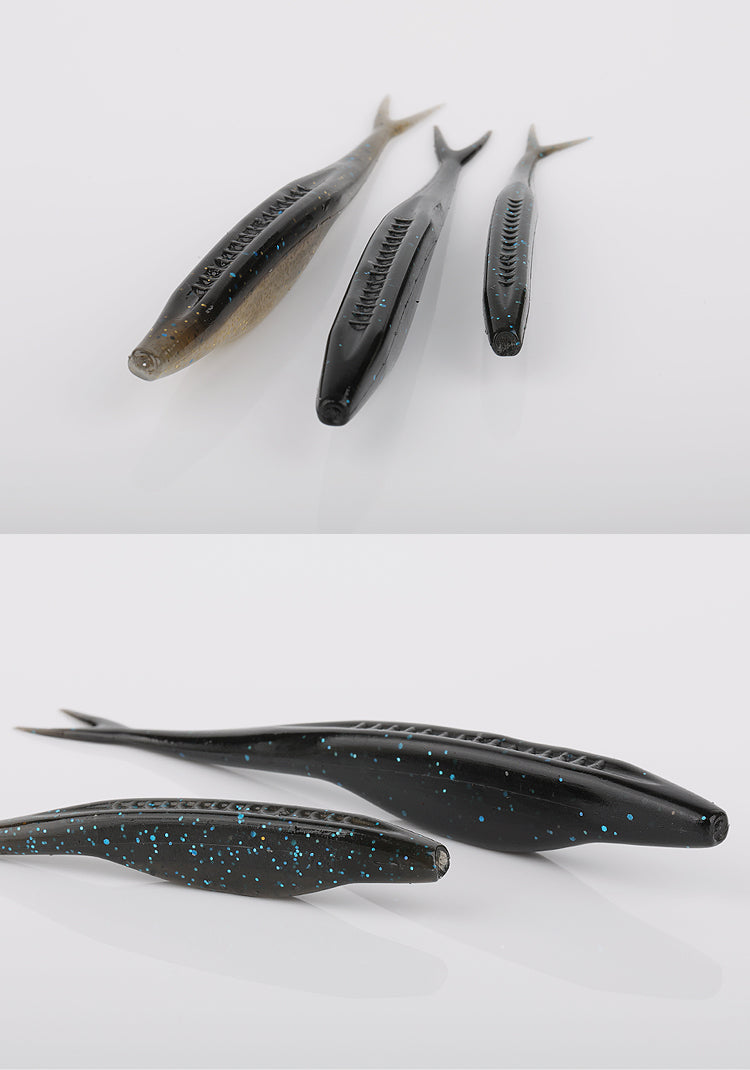 Soft Jerk Bait Fork Tail Flukee Shad, Scented #SB40108B