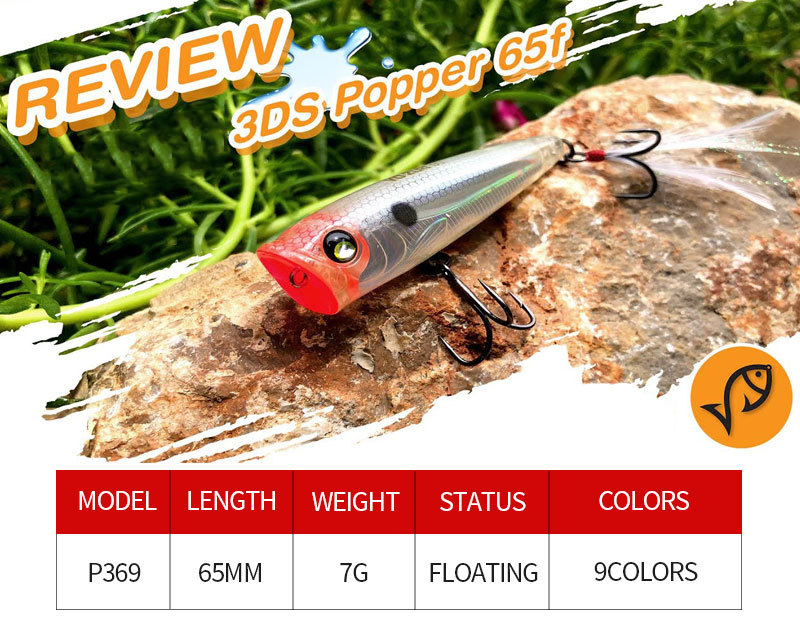Topwater 3Ds Popper, High-Performance, #HB5P369A