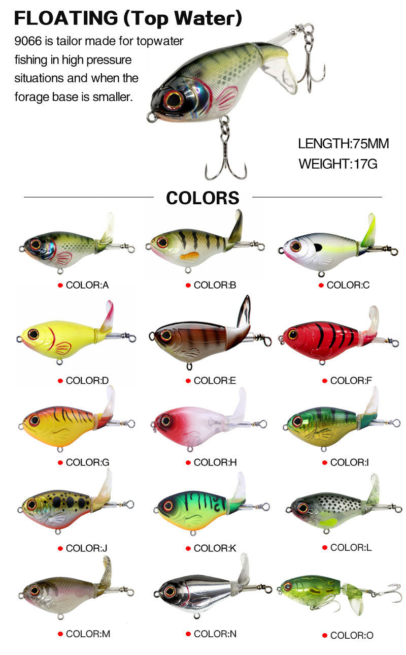 Topwater Whopper Popper, High-Performance, 75mm/17g, #HB59066A