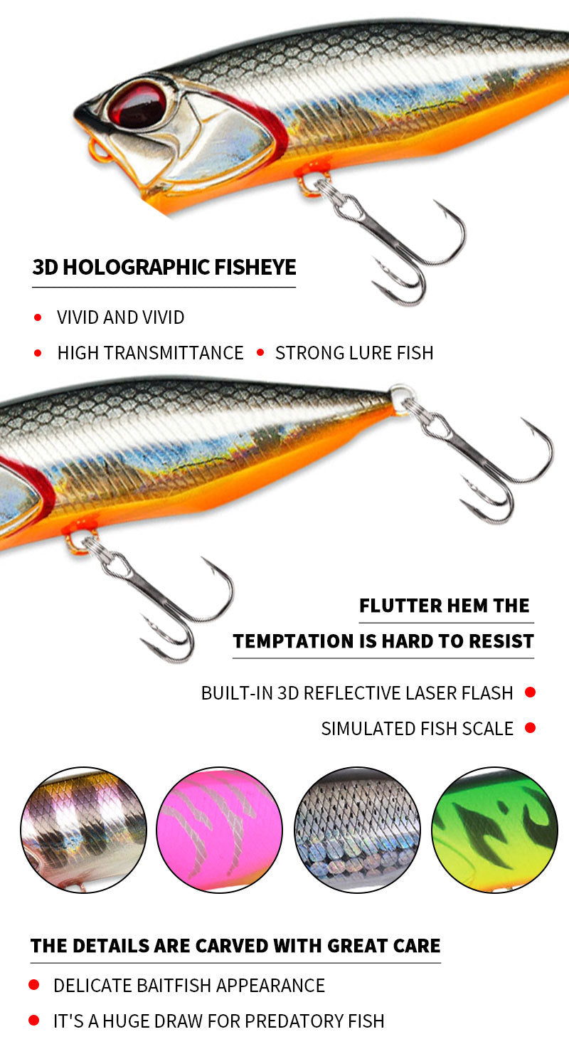 Topwater Popper, High-Performance Lure, 64mm/9g, #HB59116A