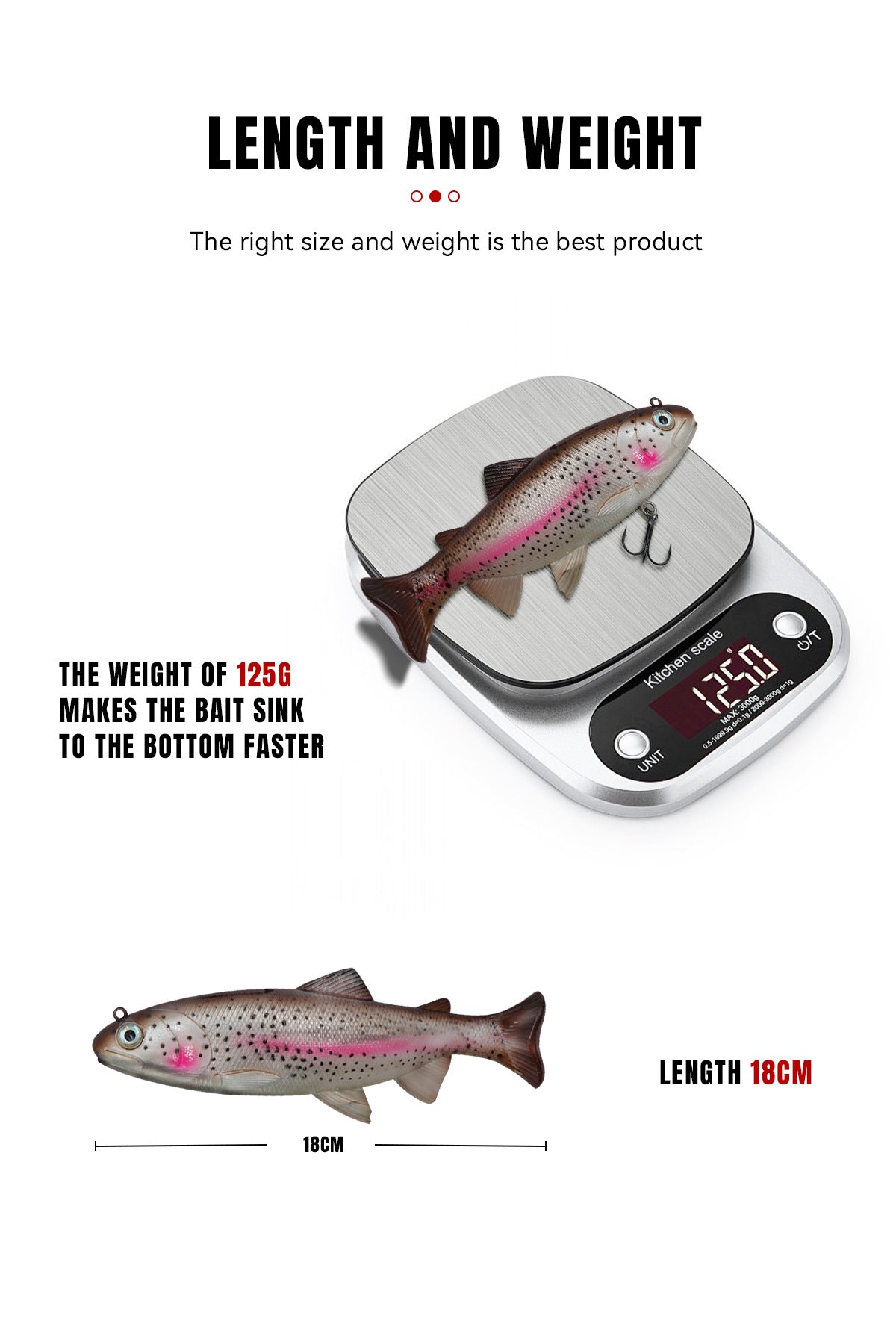 Swimbait, Big Bait, Slow Sinking, Trout, 18cm/125g, #SW5020JA