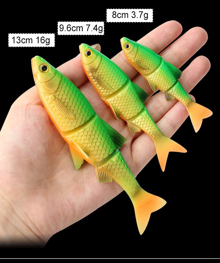 Soft Glide Bait, Swimbaits, Multi-Jointed, 8cm/9.6cm/13cm, #SW50280C