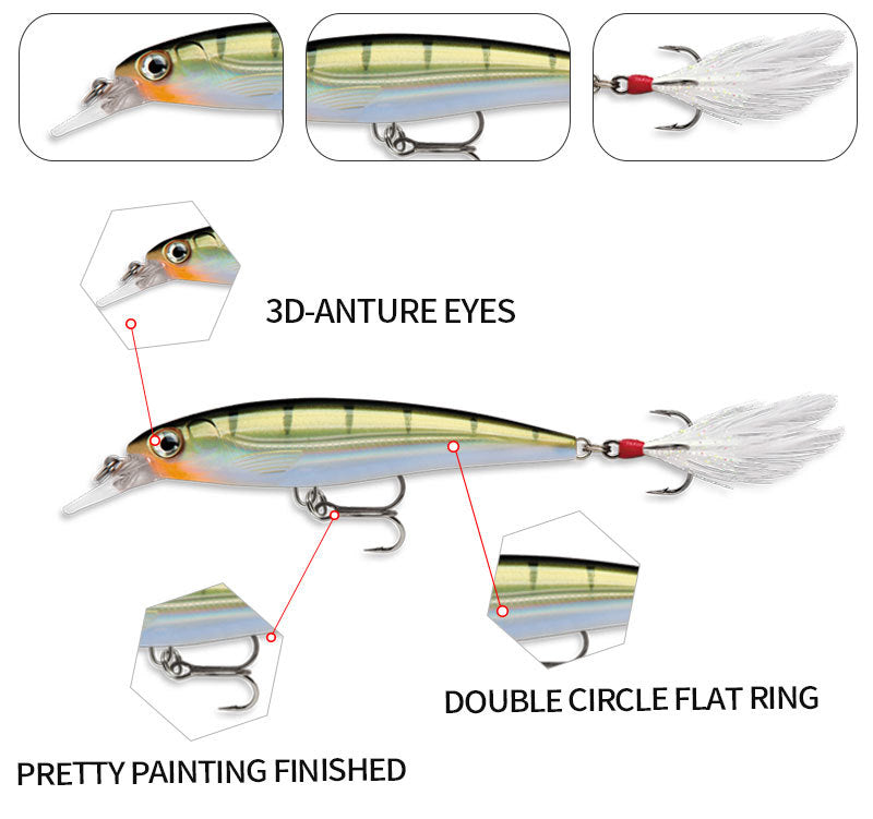 Twitching Minnow Lure JerkBait, Supending (95mm / 13g),#HB59217A