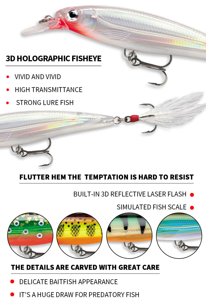 Twitching Minnow Lure JerkBait, Supending (95mm / 13g),#HB59217A