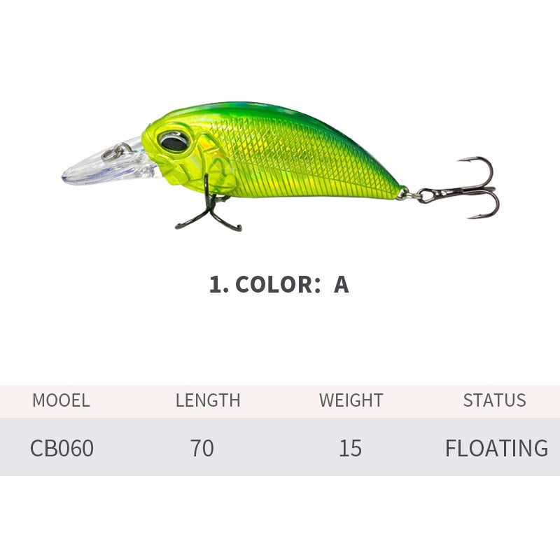 Crankbait, Japanese Style, Floating, Bass Fishing, 70mm/15g, #HB52060A