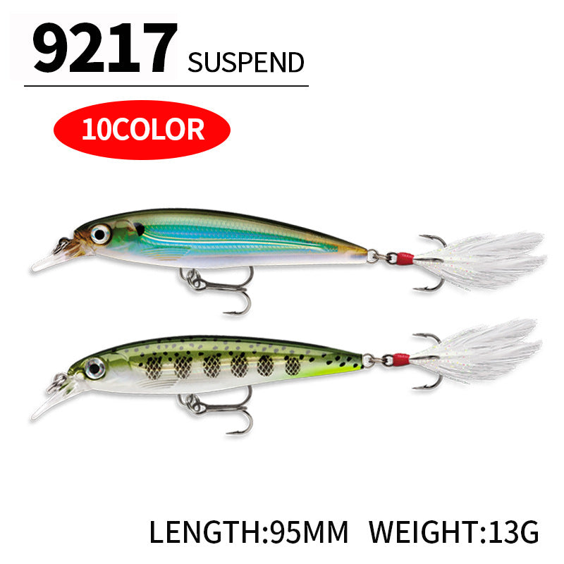 Twitching Minnow Lure JerkBait, Supending (95mm / 13g),#HB59217A