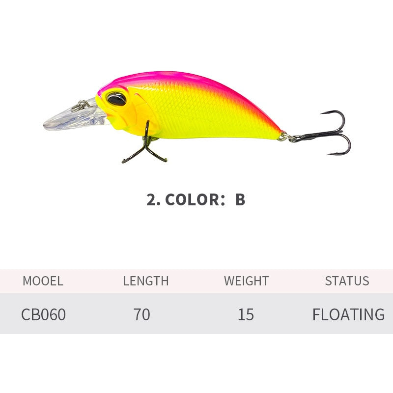 Crankbait, Japanese Style, Floating, Bass Fishing, 70mm/15g, #HB52060A