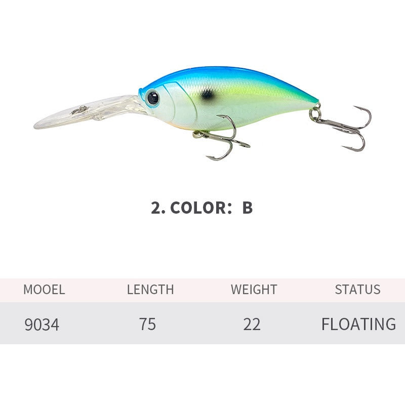 Steady Dive Crankbait, 2.5-3.5m, 75mm/22g, #HB59034A