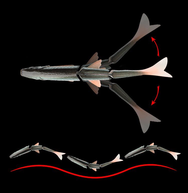 Soft Glide Bait, Swimbaits, Multi-Jointed, 8cm/9.6cm/13cm, #SW50280C