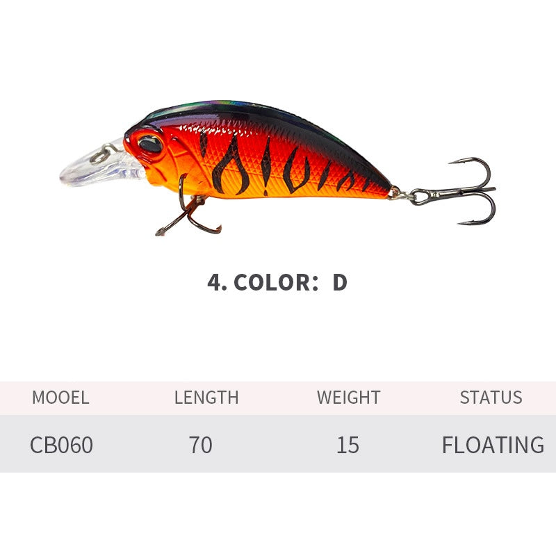 Crankbait, Japanese Style, Floating, Bass Fishing, 70mm/15g, #HB52060A