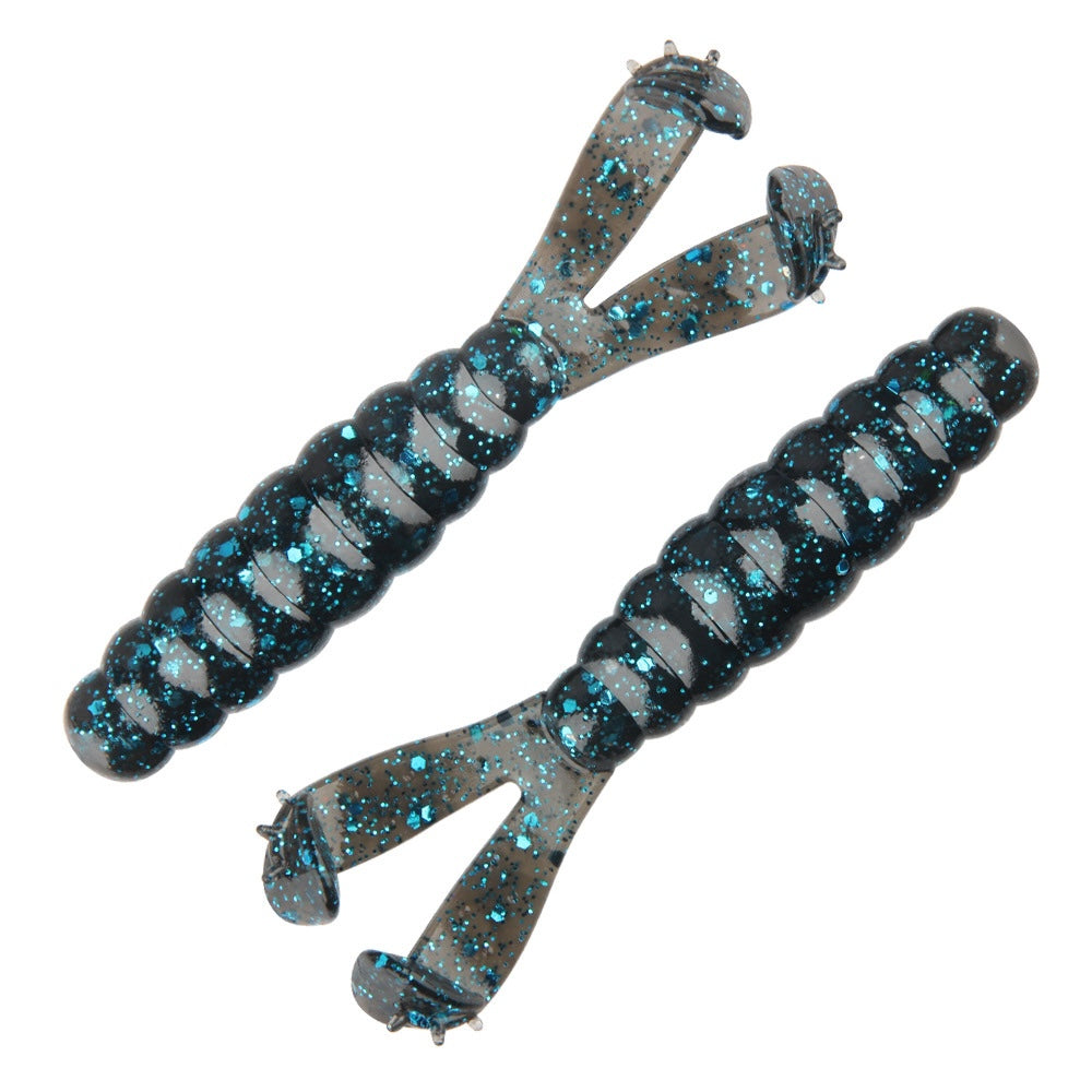 Dual-Tail Worm Soft Bait, Floating Durable TPR Material, 2.8-inch, #SB502901A