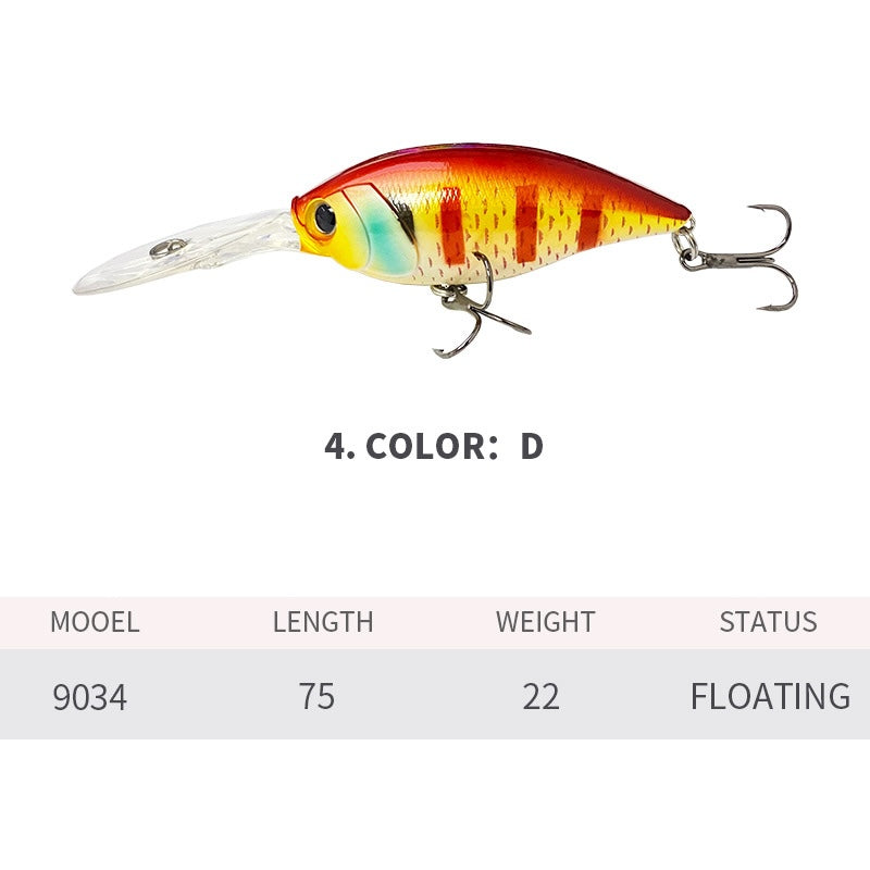 Steady Dive Crankbait, 2.5-3.5m, 75mm/22g, #HB59034A