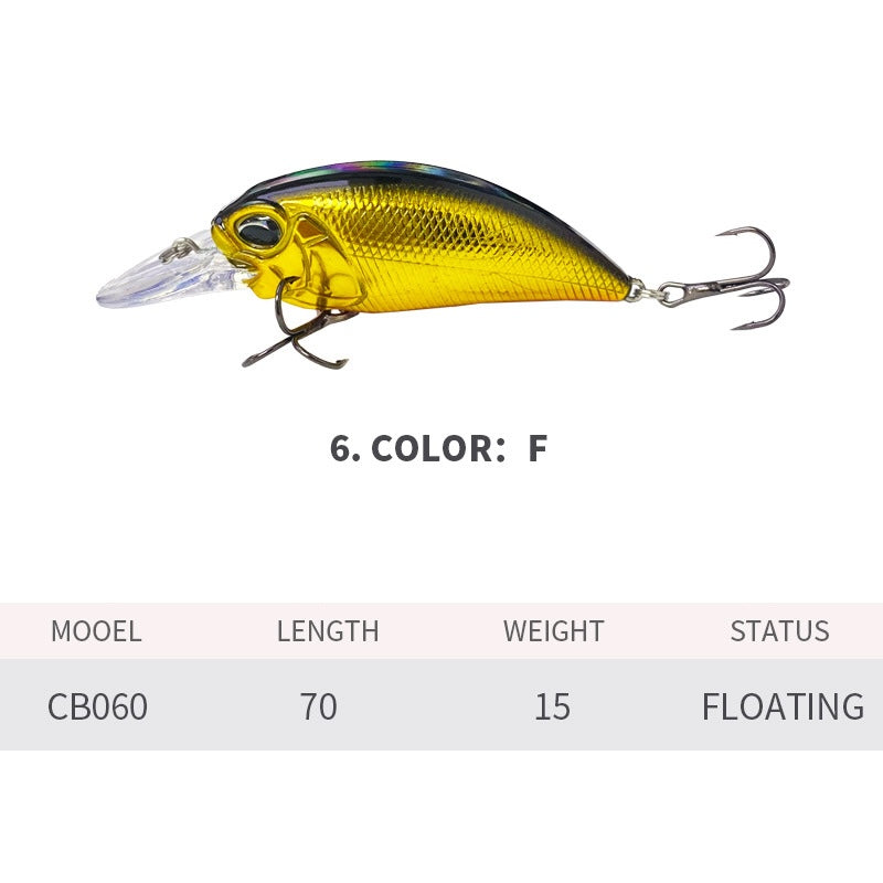 Crankbait, Japanese Style, Floating, Bass Fishing, 70mm/15g, #HB52060A