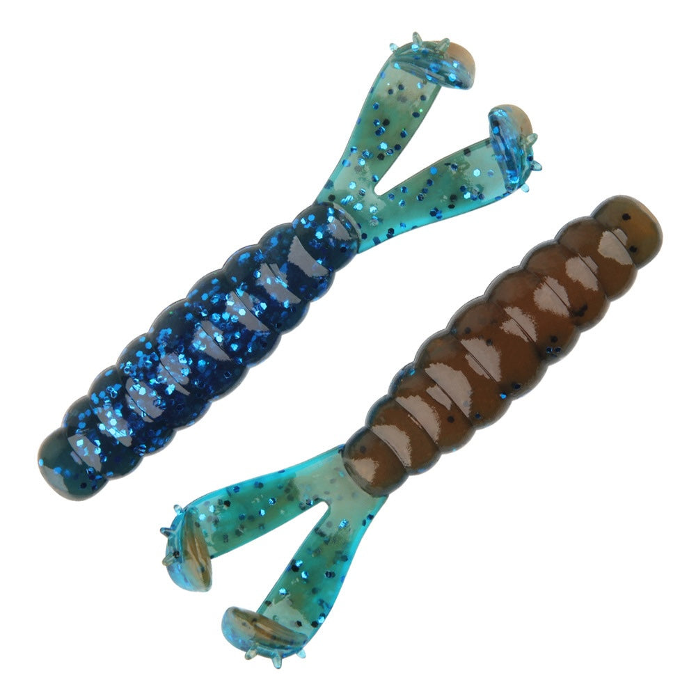 Dual-Tail Worm Soft Bait, Floating Durable TPR Material, 2.8-inch, #SB502901A