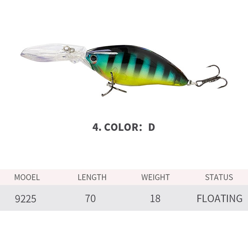 Deep Diving Crankbait, Shad-Shaped, 3-3.5m, #HB59225A