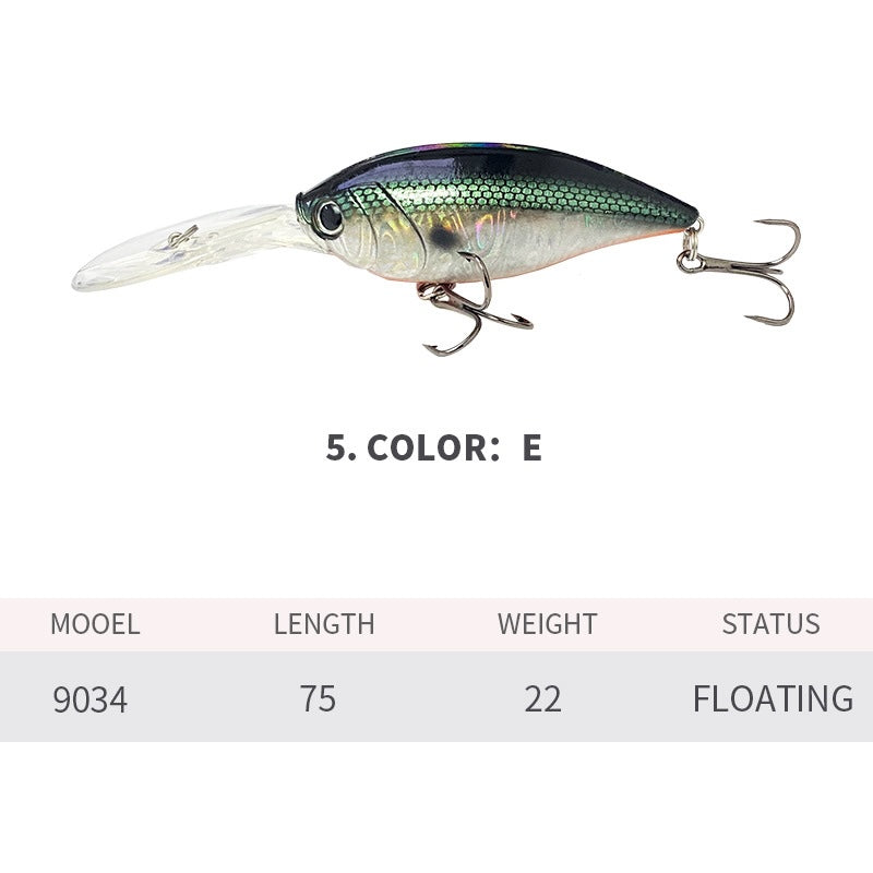 Steady Dive Crankbait, 2.5-3.5m, 75mm/22g, #HB59034A