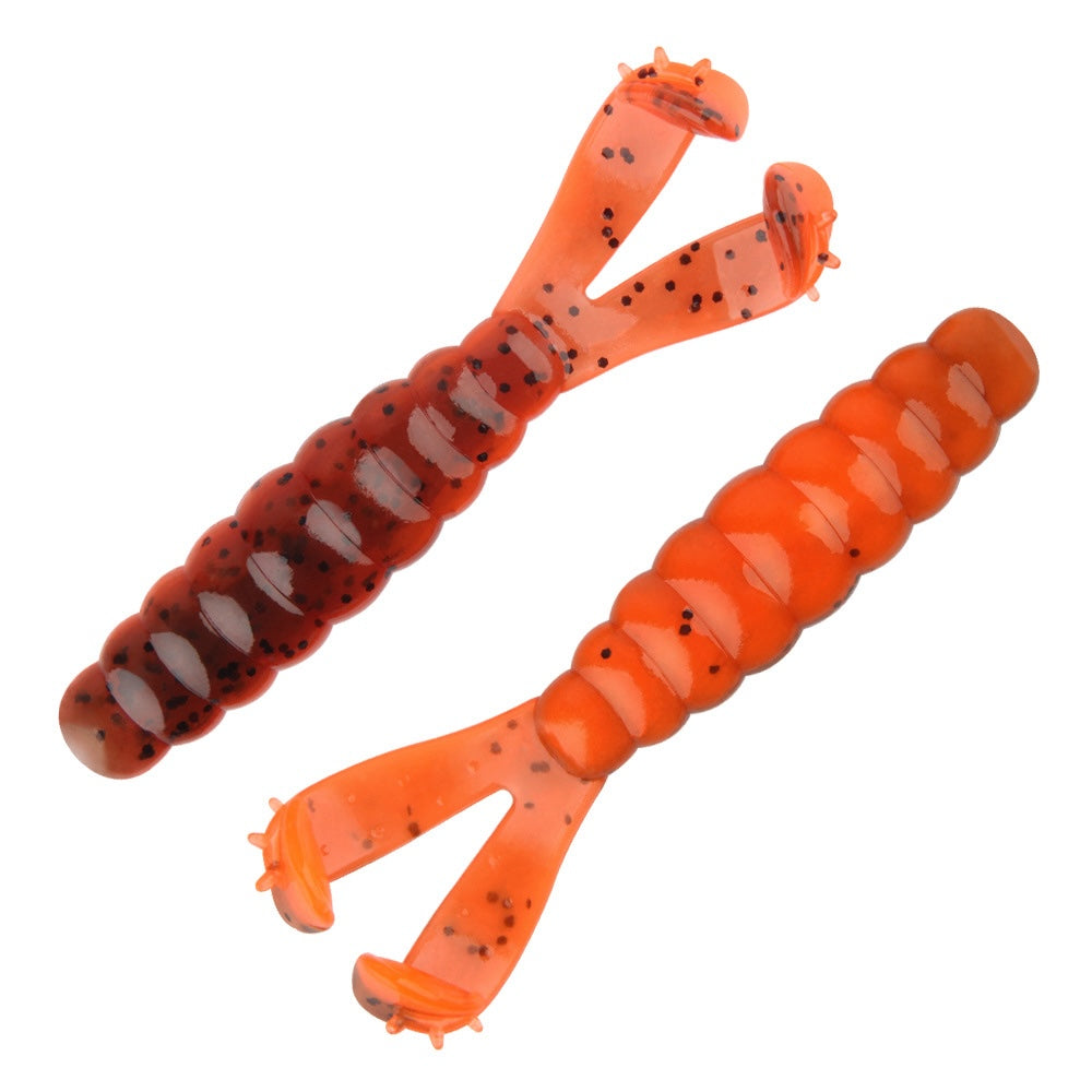 Dual-Tail Worm Soft Bait, Floating Durable TPR Material, 2.8-inch, #SB502901A