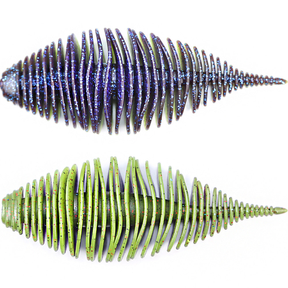 Full-Body Rib Worm Lure, Salted, 4-inch / 3-inch, #SB50218B