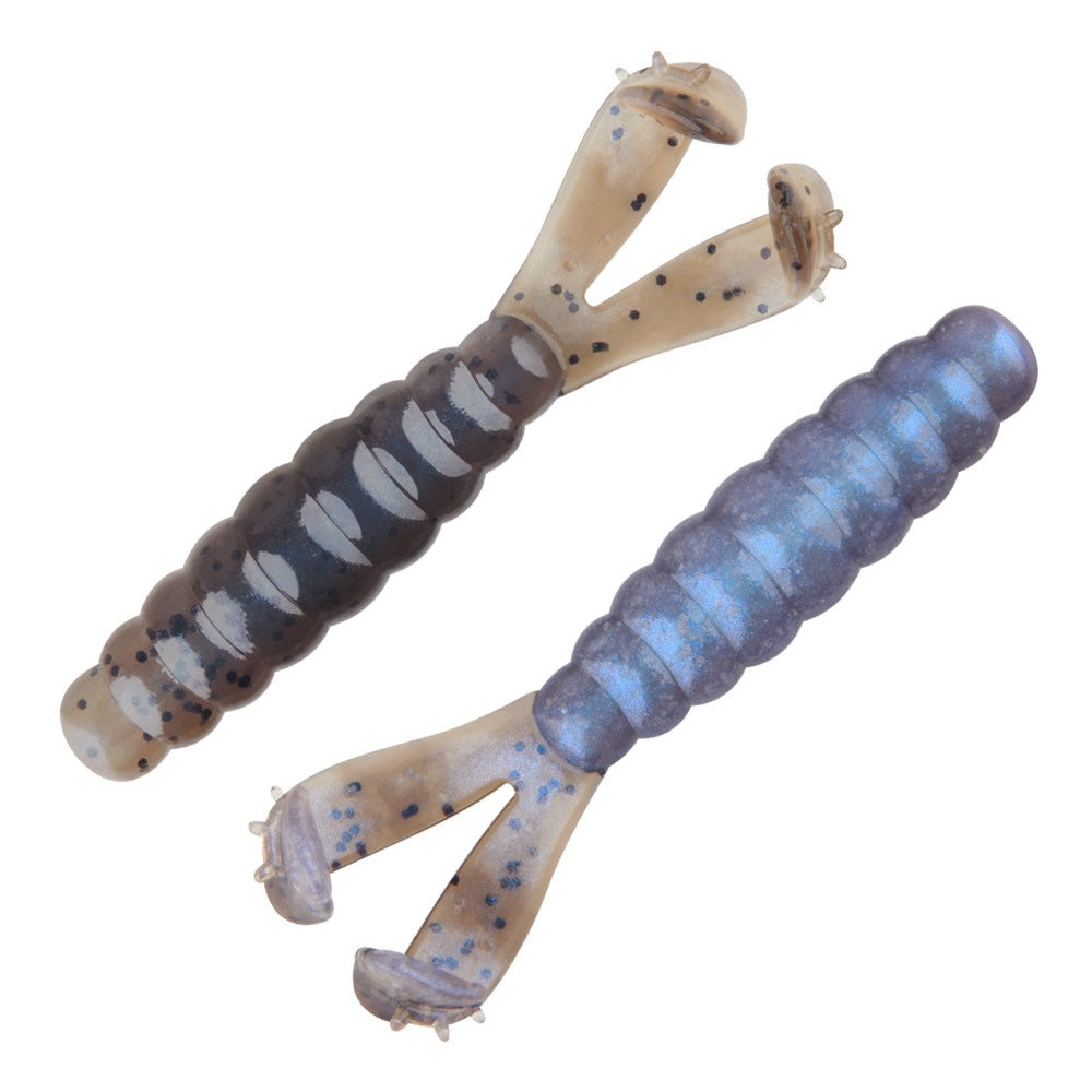 Dual-Tail Worm Soft Bait, Floating Durable TPR Material, 2.8-inch, #SB502901A