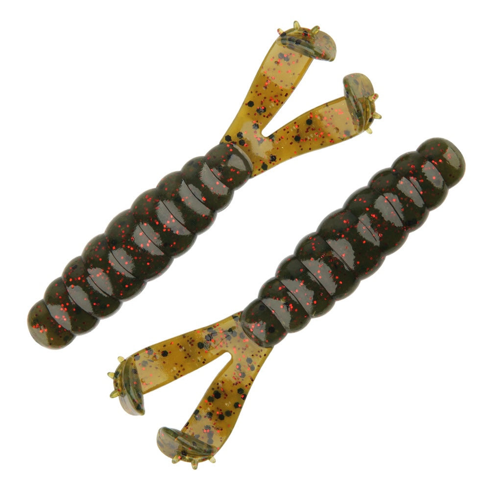 Dual-Tail Worm Soft Bait, Floating Durable TPR Material, 2.8-inch, #SB502901A