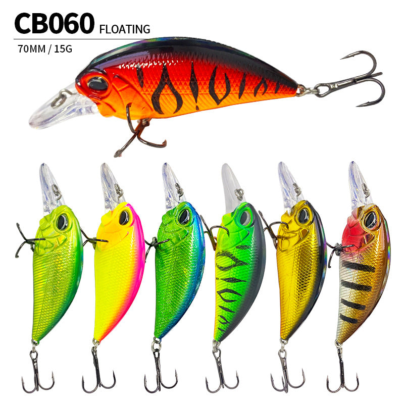 Crankbait, Japanese Style, Floating, Bass Fishing, 70mm/15g, #HB52060A