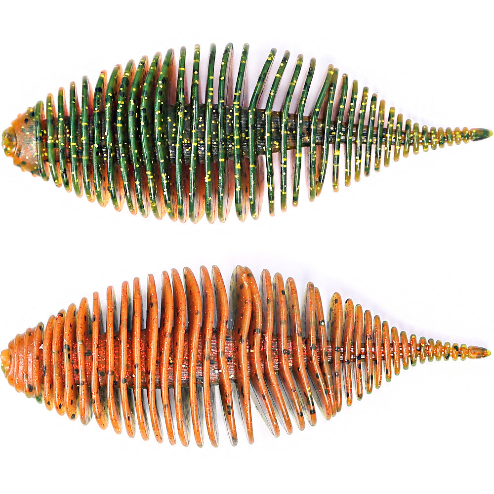 Full-Body Rib Worm Lure, Salted, 4-inch / 3-inch, #SB50218B