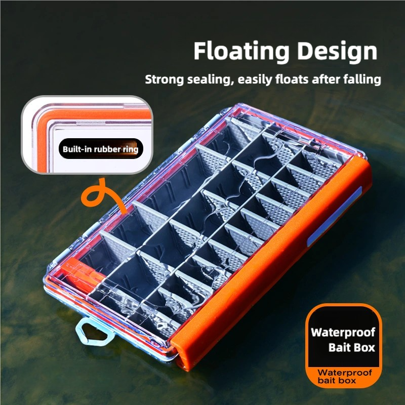 WATERPROOF TACKLE BOX with Transparent Lid & Adjustable Dividers, 3600/3700, #TB50221B