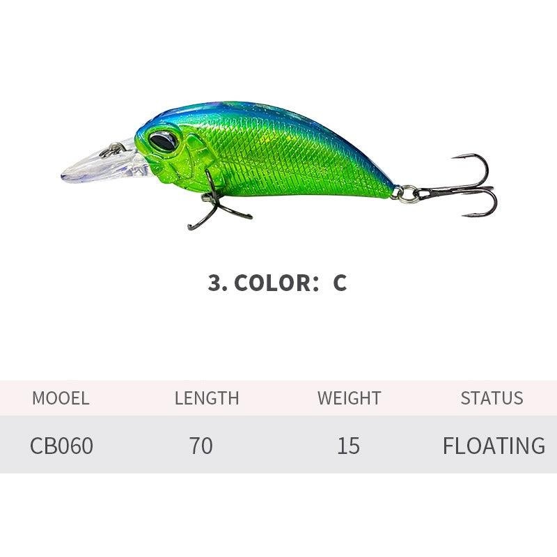 Crankbait, Japanese Style, Floating, Bass Fishing, 70mm/15g, #HB52060A
