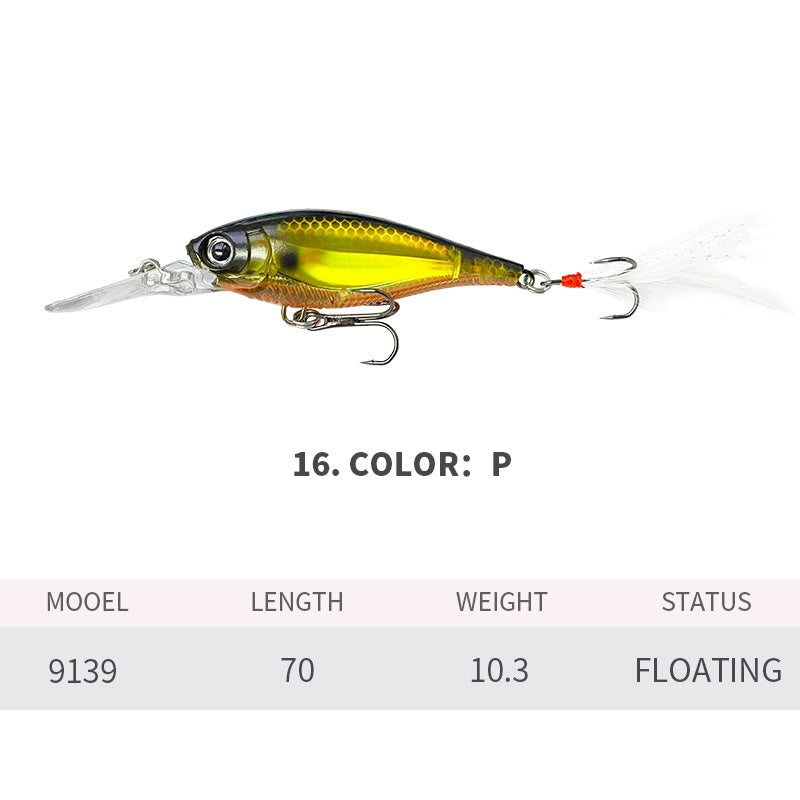 Crankbait, Bait Finesse, Japanese-Style, Long Lip Deep Diving, 1.5-2m, (70mm / 10.3g), #HB59139