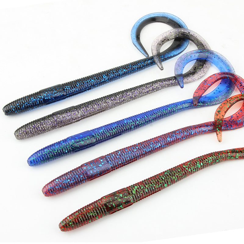 Slim Long-Tailed Worm Soft Bait, 8~10-inch, Multiple-Color, #SB50178B