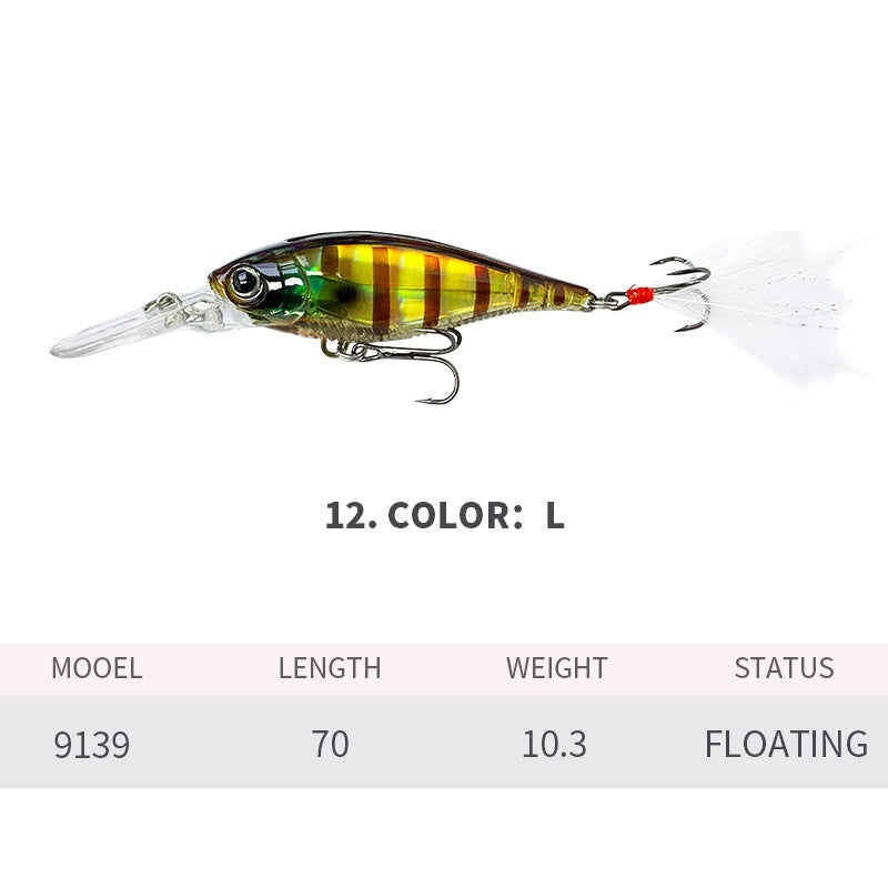 Crankbait, Bait Finesse, Japanese-Style, Long Lip Deep Diving, 1.5-2m, (70mm / 10.3g), #HB59139