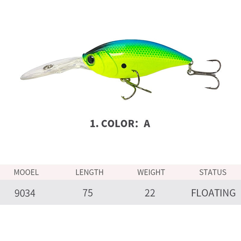 Steady Dive Crankbait, 2.5-3.5m, 75mm/22g, #HB59034A