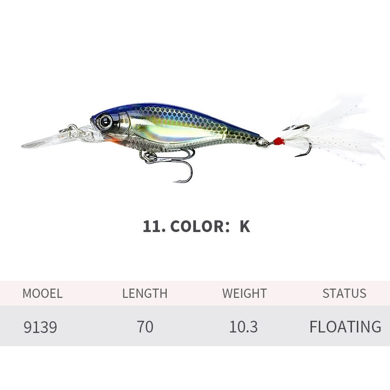 Crankbait, Bait Finesse, Japanese-Style, Long Lip Deep Diving, 1.5-2m, (70mm / 10.3g), #HB59139
