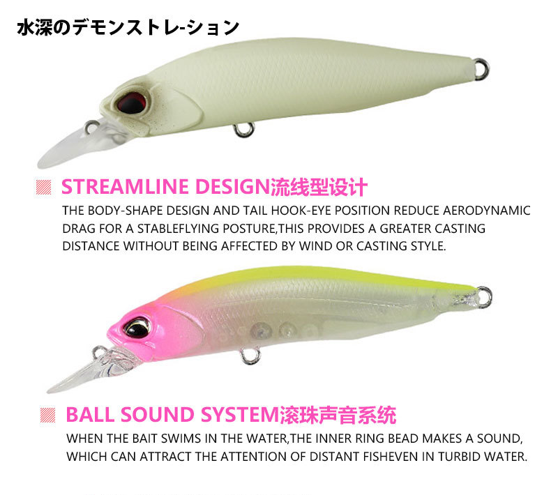 Finesse Jerk Bait, Japanese-Style, Supend, 77mm/8.4g, #HB50278A