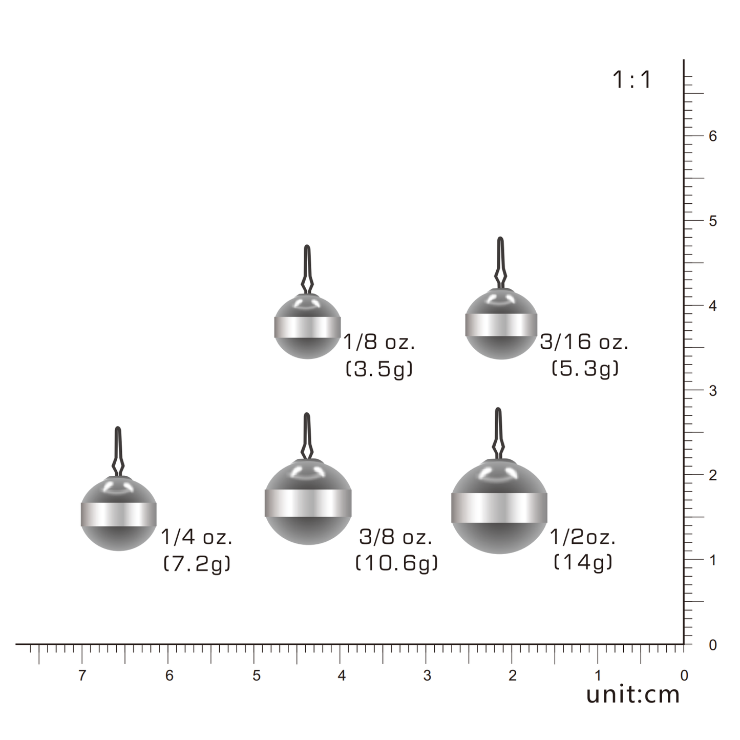 TUNGSTEN ROUND DROP SHOT WEIGHT, 1/8 oz~1/2 oz, Multiple Colors, #TW50223A