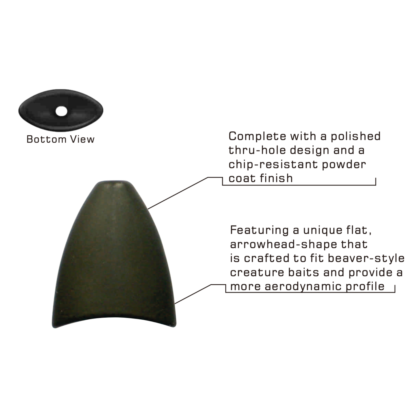 TUNGSTEN ARROWHEAD WEIGHT, 1/4 oz~1 oz, Multiple Colors, #TW50221A