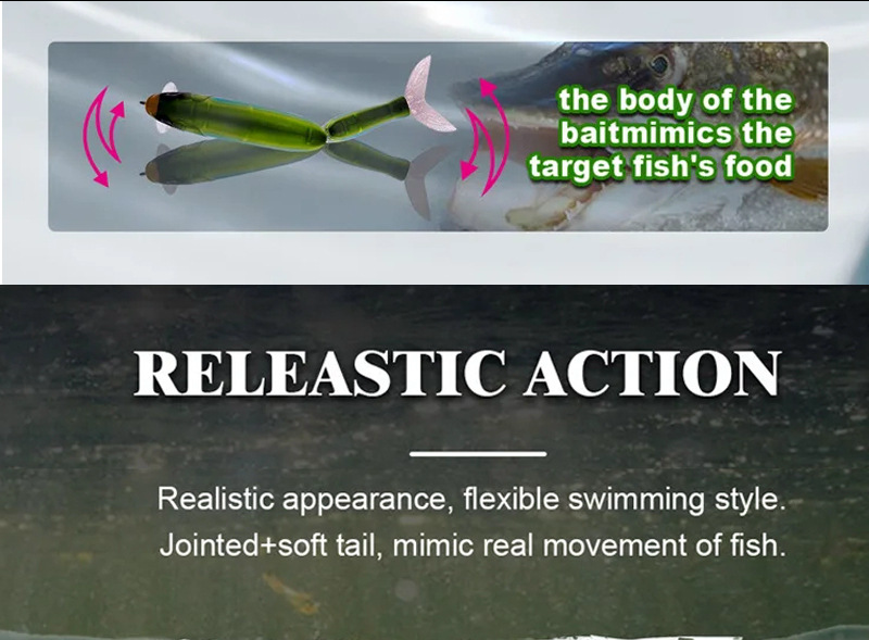 Multi-Jointed Glide Bait, Detachable Lip and Tail, 160mm/59g, #SW59134A