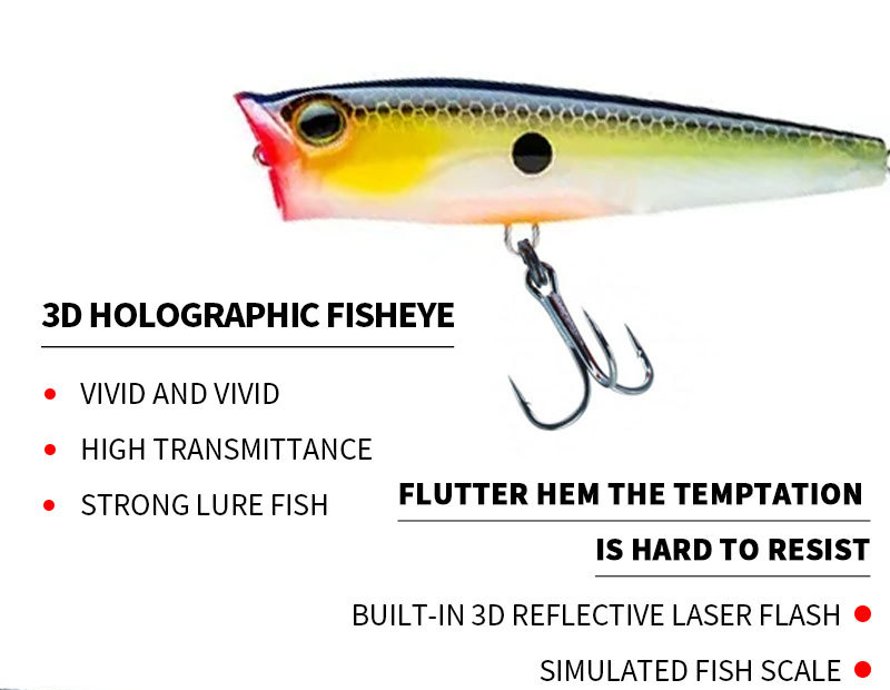 Topwater 3Ds Popper, High-Performance, #HB5P369A