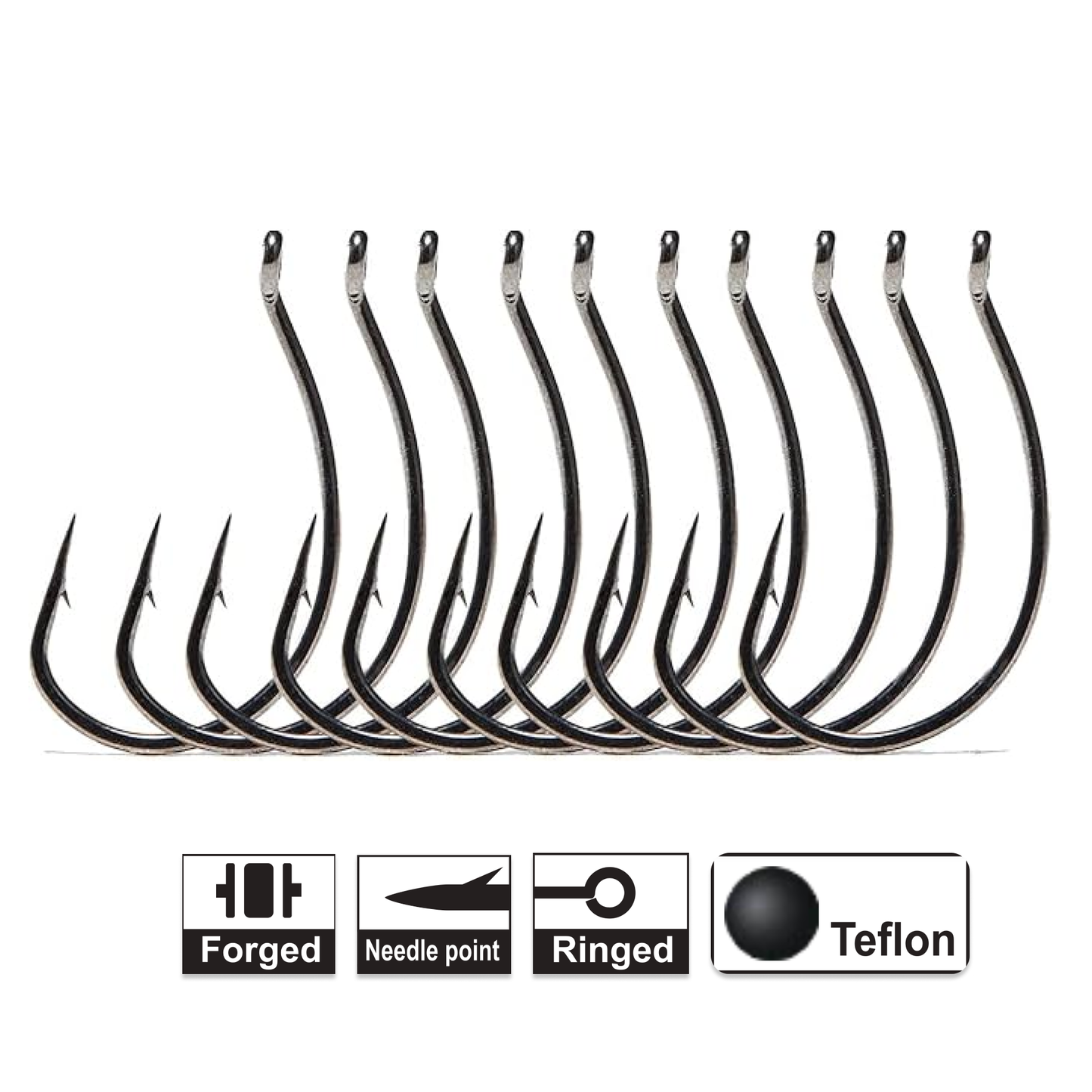 Wacky, Drop Shot Hook, Teflon Nano Smooth Coat, 8203(2X), #3~3/0, #HK58203A