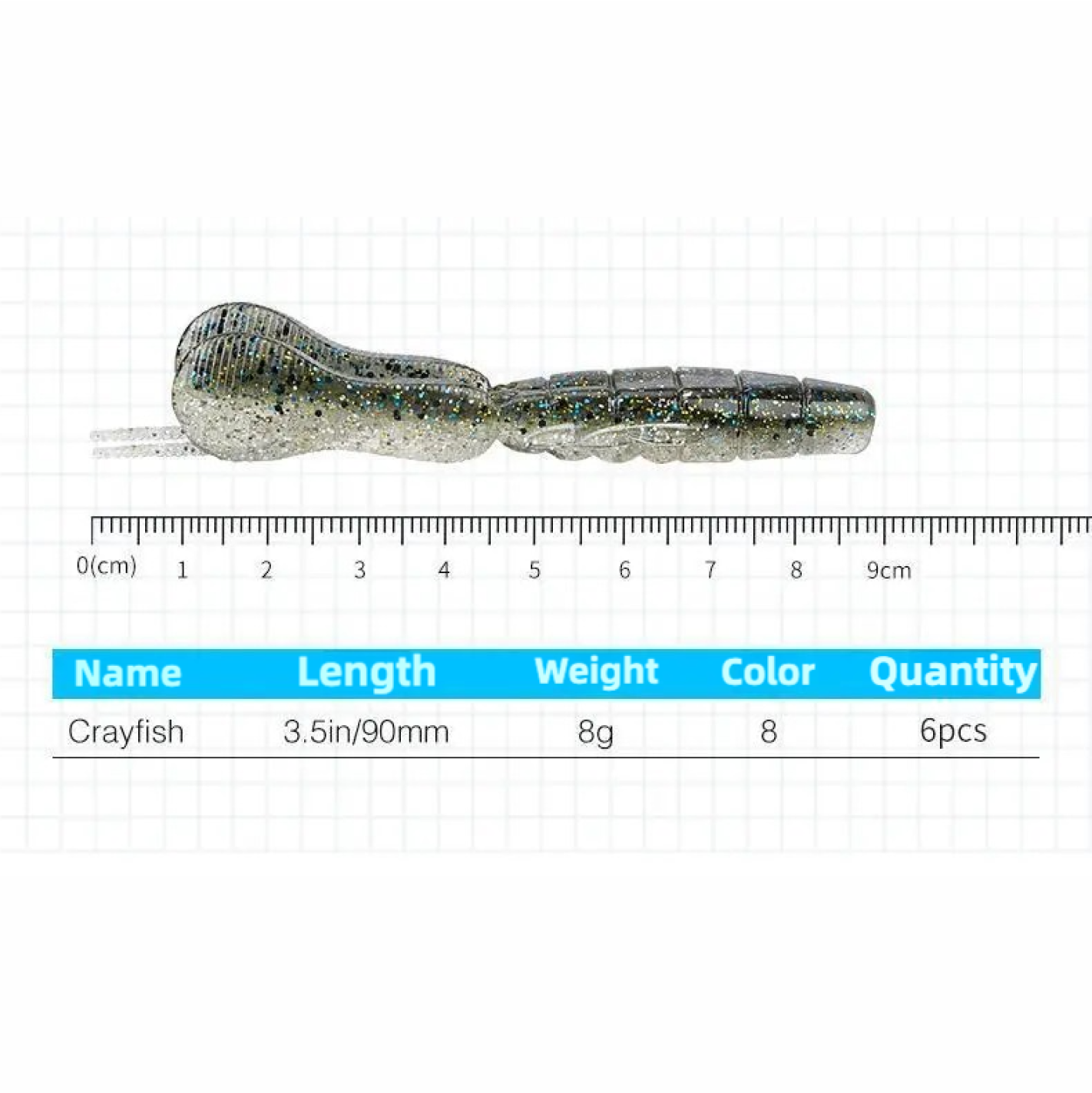 CRAYFISH Soft Bait Japanese Style, 3.5-inch, Scented&Salted, #SB50131A