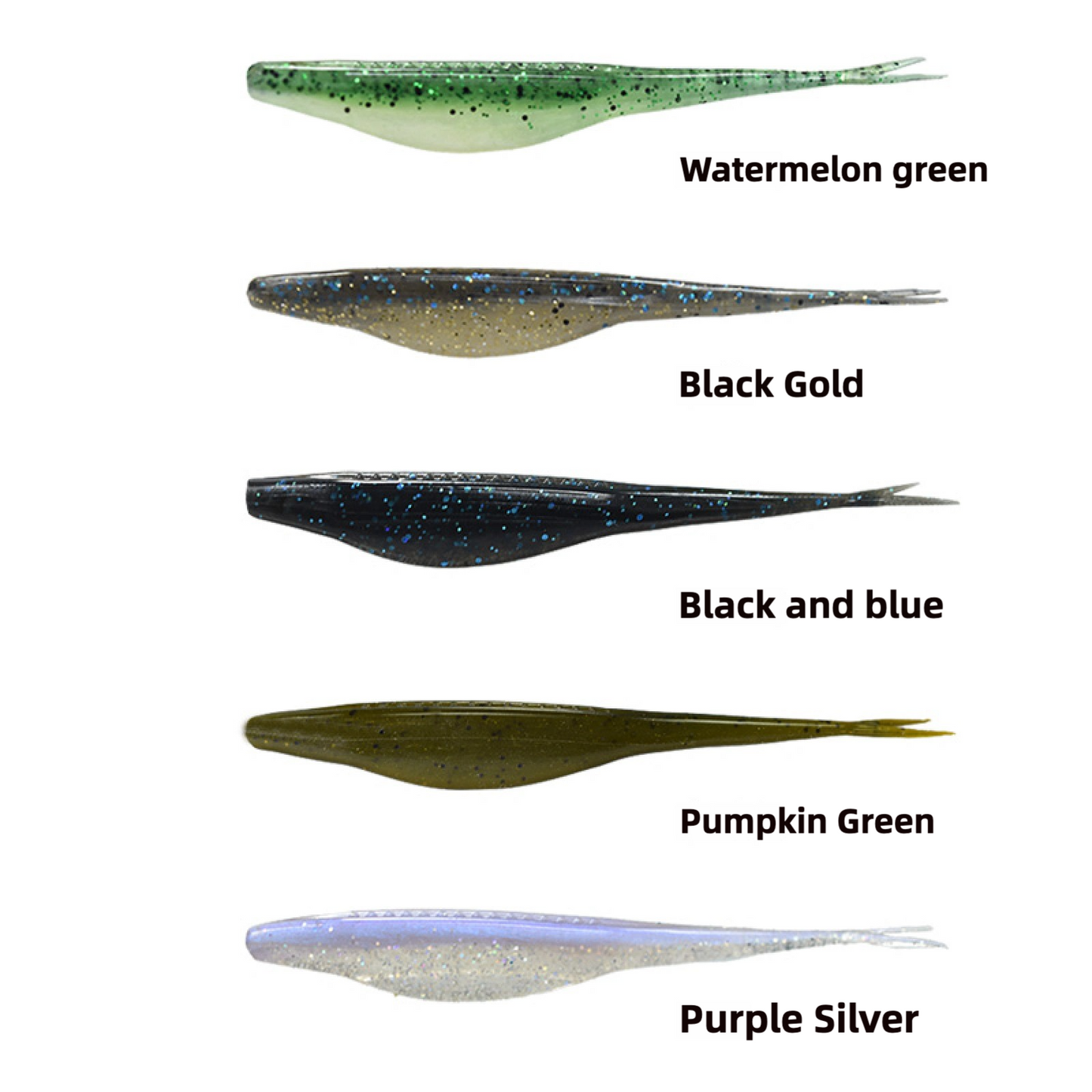 Soft Jerk Bait Fork Tail Flukee Shad, Scented #SB40108B