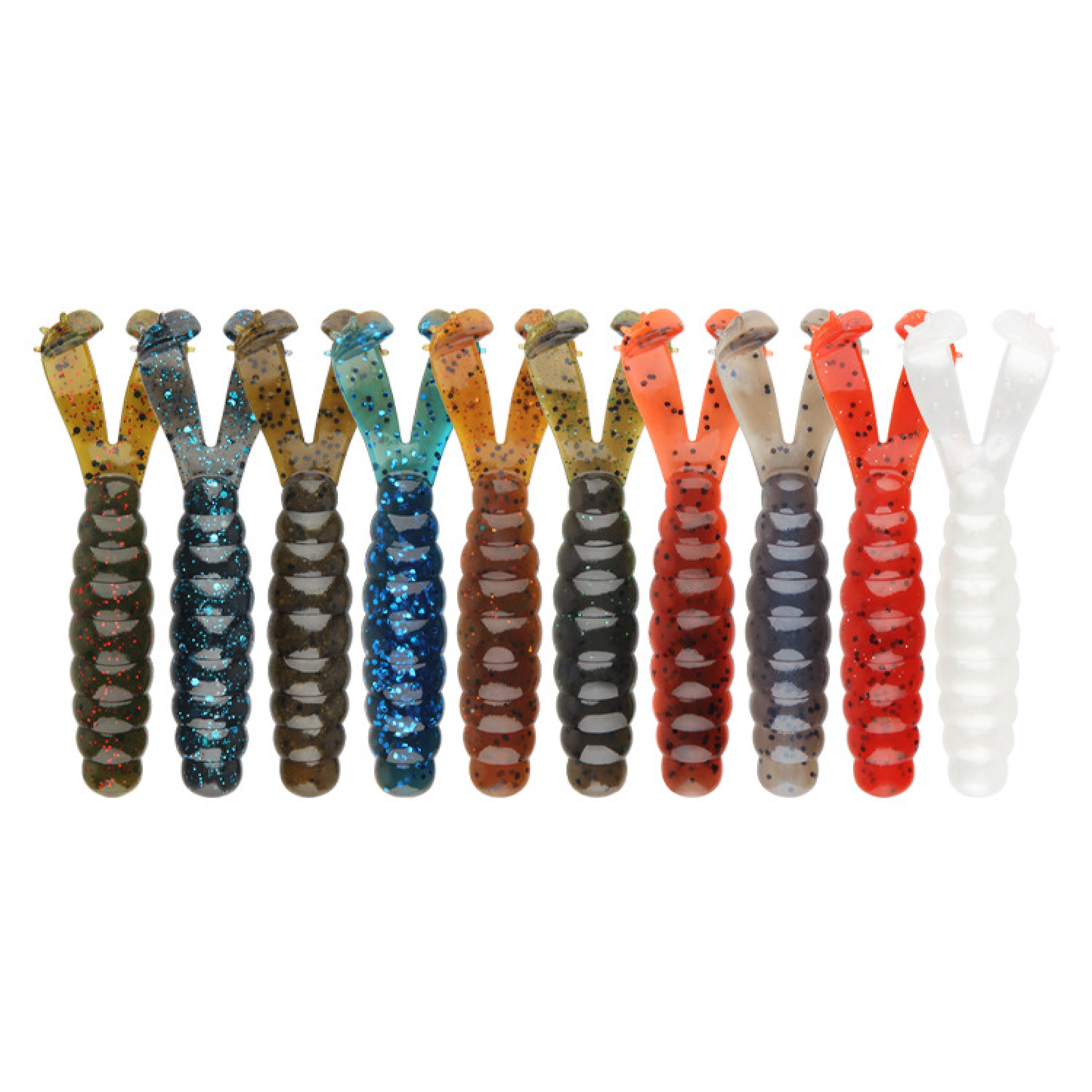 Dual-Tail Worm Soft Bait, Floating Durable TPR Material, 2.8-inch, #SB502901A
