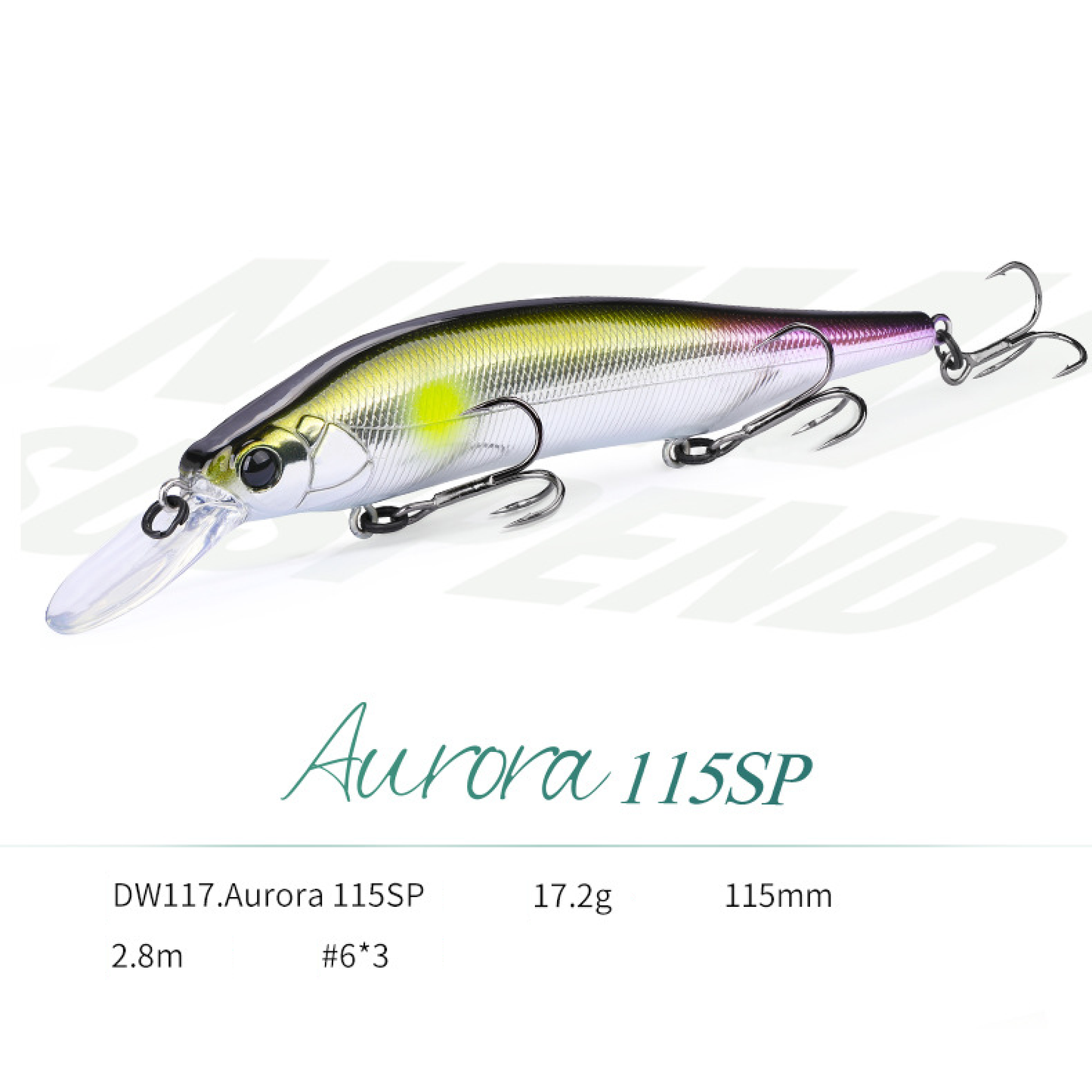Jerkbait 115SP, Suspend, 4.5-inch, Diving 9.2-ft, #HB59090A