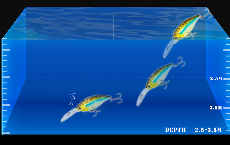 Steady Dive Crankbait, 2.5-3.5m, 75mm/22g, #HB59034A
