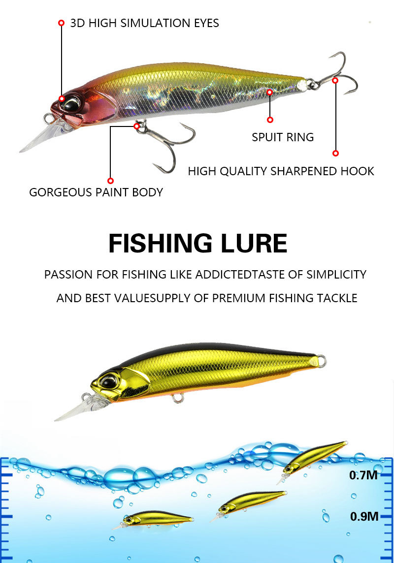Finesse Jerk Bait, Japanese-Style, Supend, 77mm/8.4g, #HB50278A