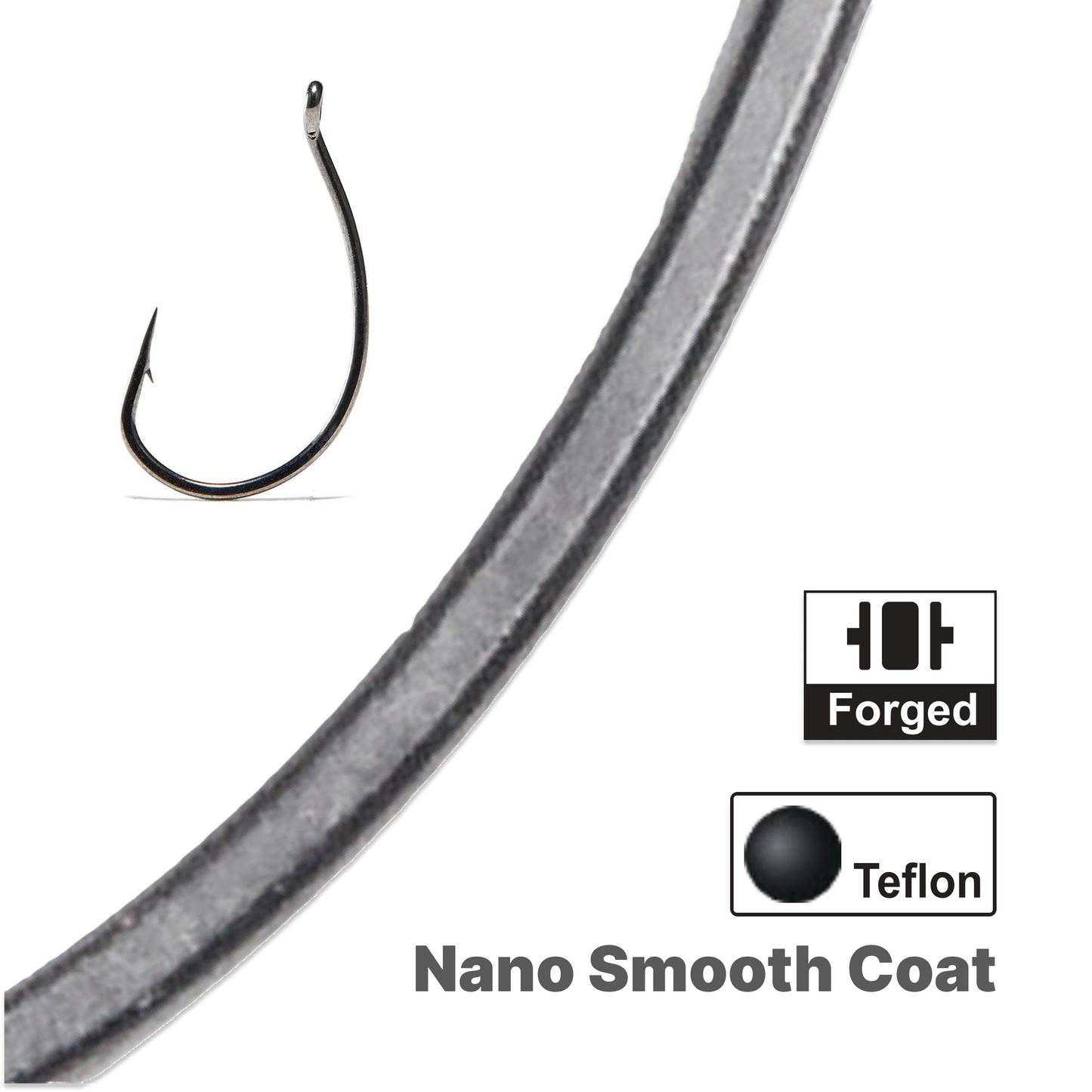 Wacky, Drop Shot Hook, Teflon Nano Smooth Coat, 8203(2X), #3~3/0, #HK58203A