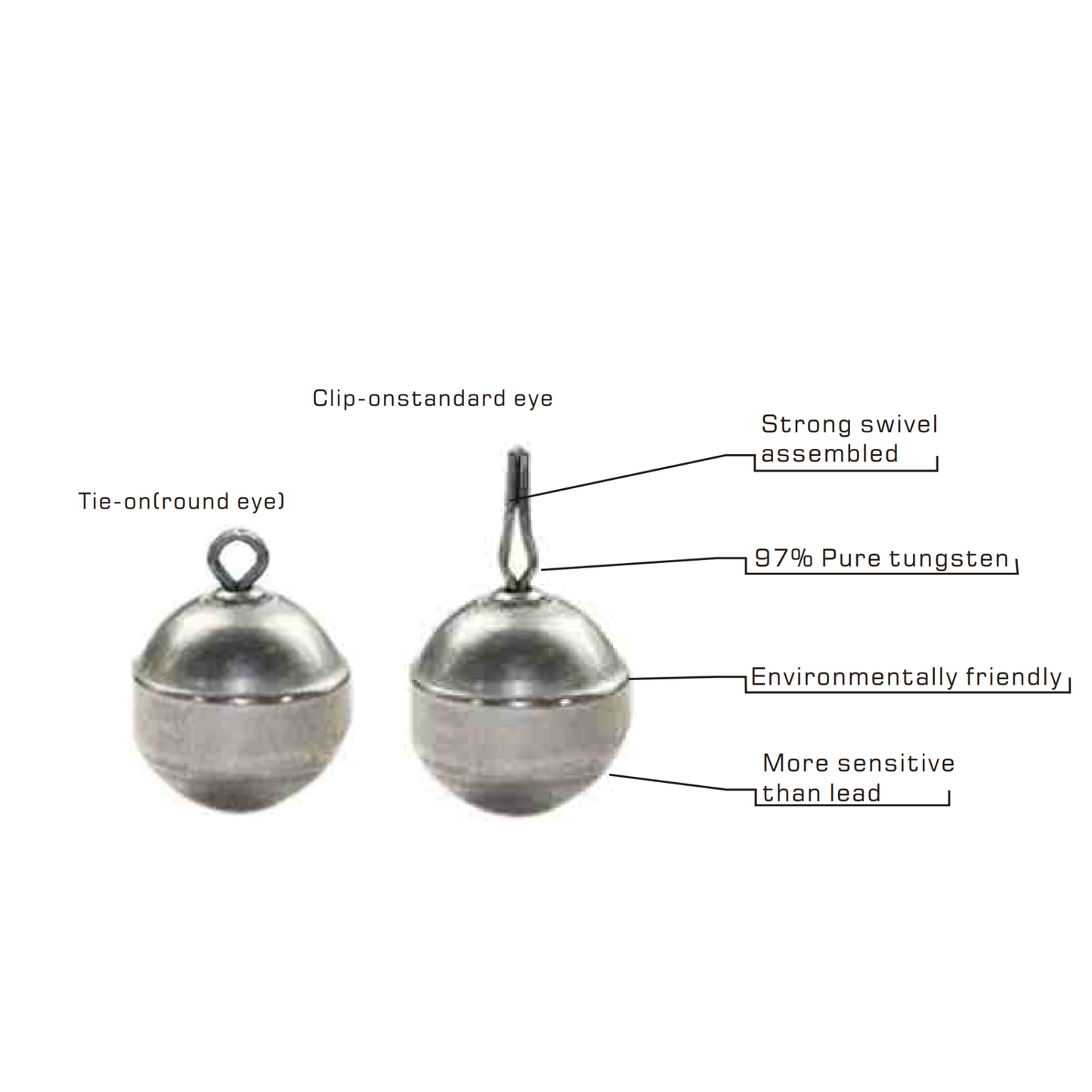 TUNGSTEN ROUND DROP SHOT WEIGHT, 1/8 oz~1/2 oz, Multiple Colors, #TW50223A