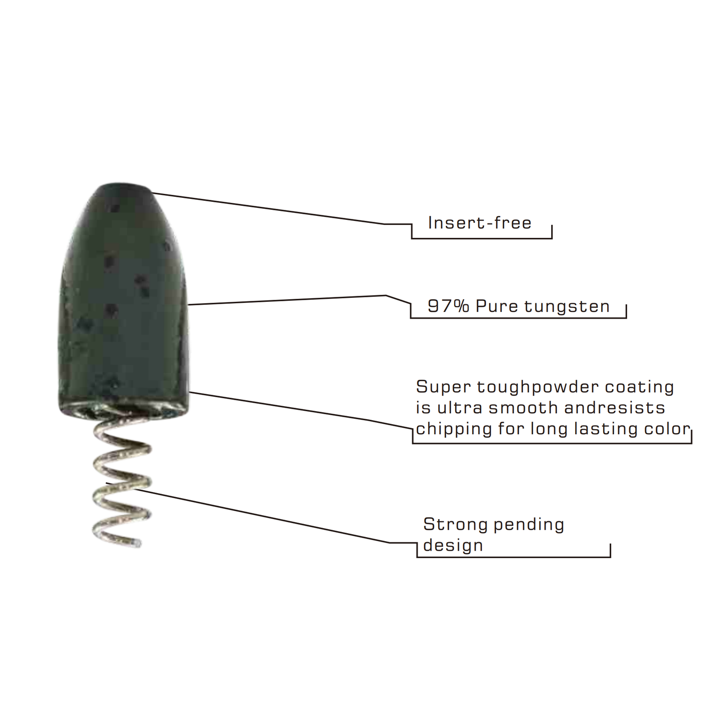 TUNGSTEN SCREW-IN WEIGHT, 1/16 oz~3/4 oz, Multiple Colors, #TW50220A